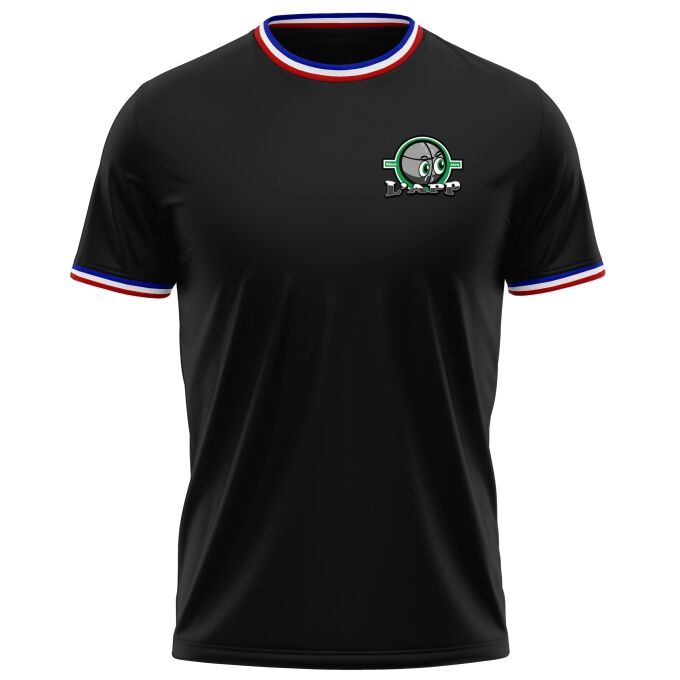 T-Shirt Homme avec Liseré Français avec liseré tricolore (Drapeau Français) de qualité supérieure - Marquez votre T-Shirt Homme avec Liseré Français avec votre Logo d'Entreprise (imprimé en France)